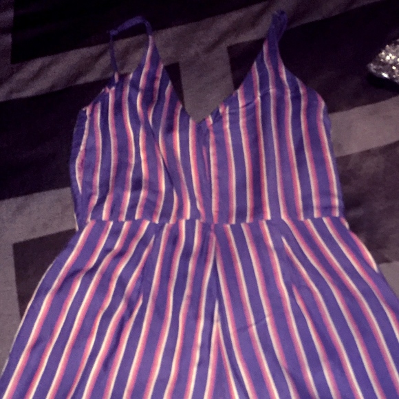 Wide Leg Striped Jumpsuit - Picture 2 of 4